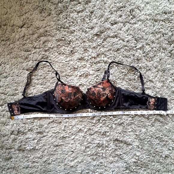 pleasure state Couture | Black Multi color snake skin studded women's bra - Picture 9 of 9